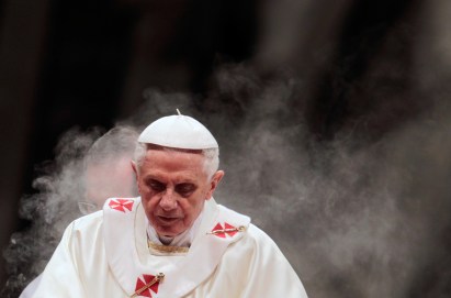 Pope Benedict attends a Mass celebrating the anniversary of the independence of Latin American countries at St. Peter's Basilica